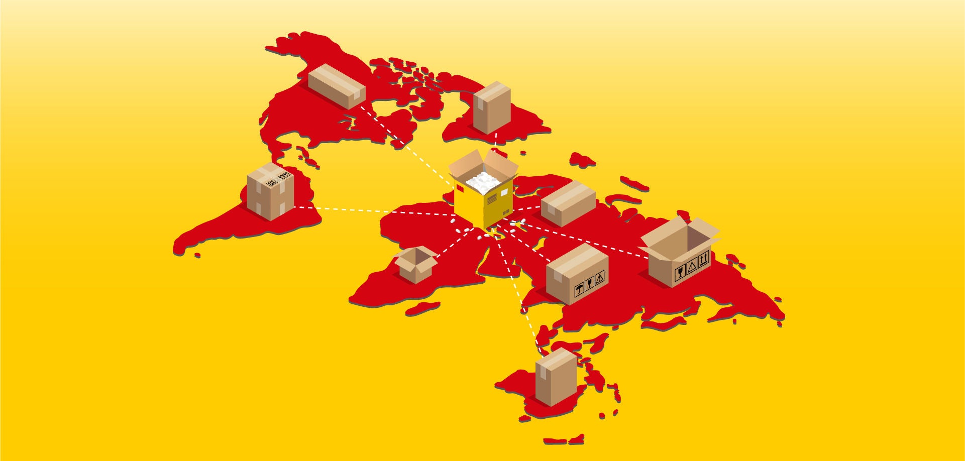 Paquetes conectados por el mundo